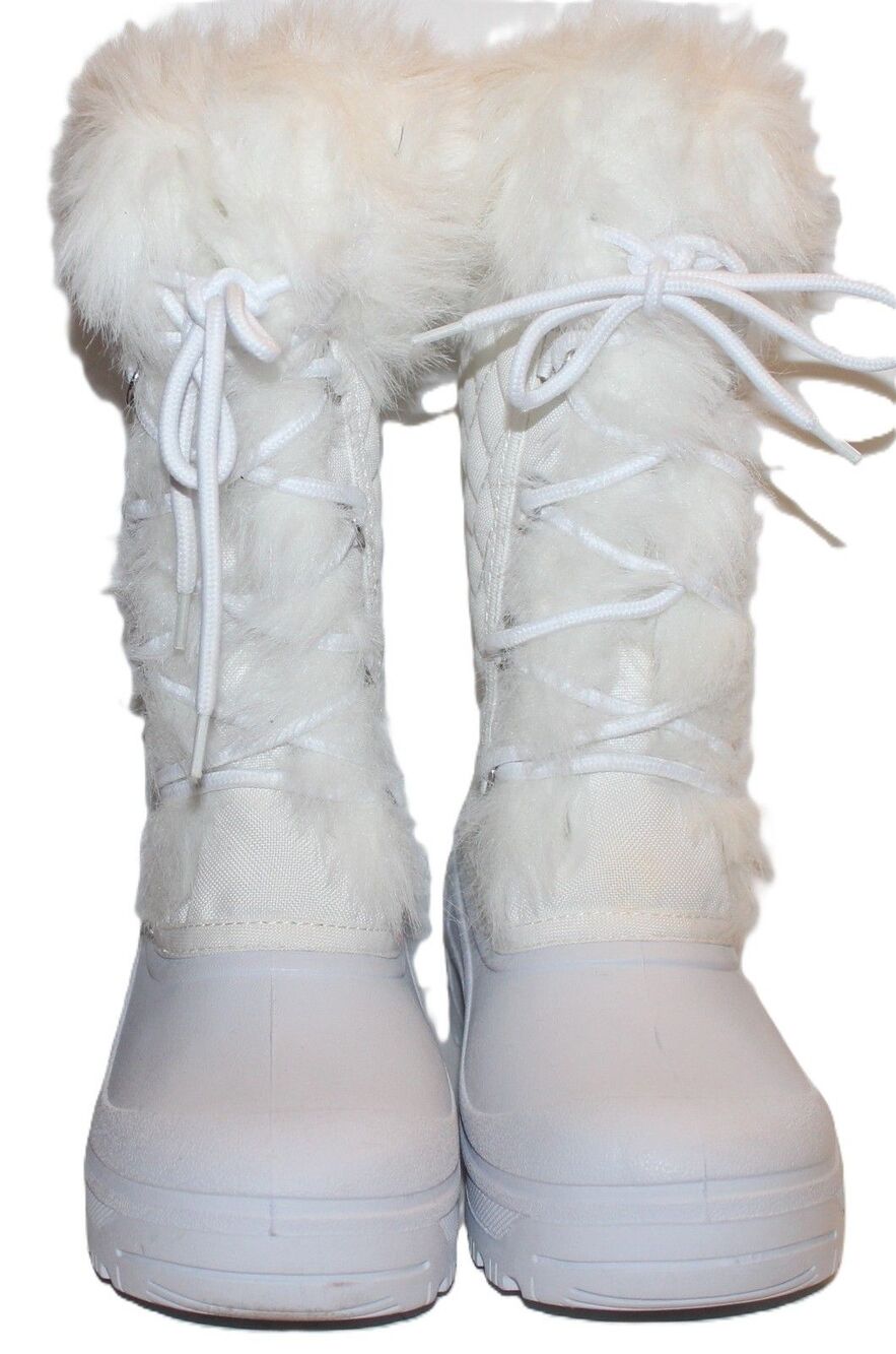 Weather Spirits White Fur Tops Snowboots / Rainboots Women's Size 7